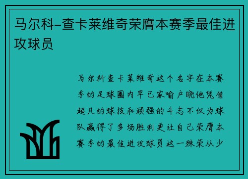 马尔科-查卡莱维奇荣膺本赛季最佳进攻球员
